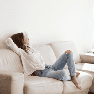 Relaxing at home after professional house cleaning in Pittsburgh